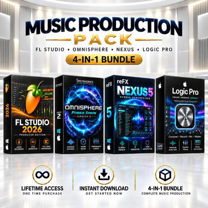 Music Production Pack FL STUDIO 24 - NEXUS 5 - LOGIC PRO - OMNISPHERE 2