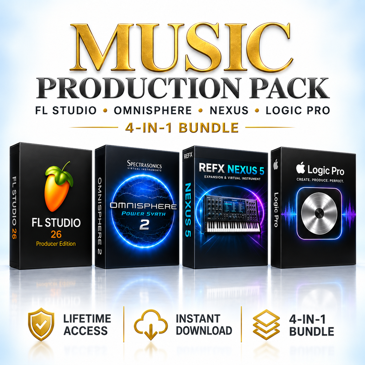 Music Production Pack FL STUDIO 24 - NEXUS 5 - LOGIC PRO - OMNISPHERE 2